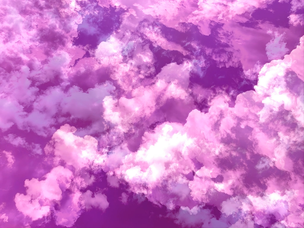 triple exposure of clouds on purple background
